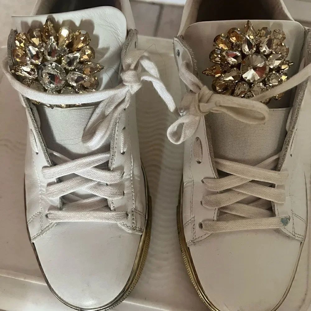 Stokton made in Italy Swarovski crystal sneakers bling diamond shoes rhinestone
